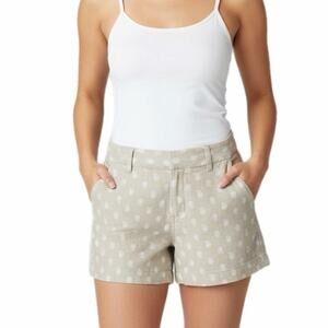 Old Navy Women's Linen Blend Chino Shorts 6 Beige & White Paisley Print Summer